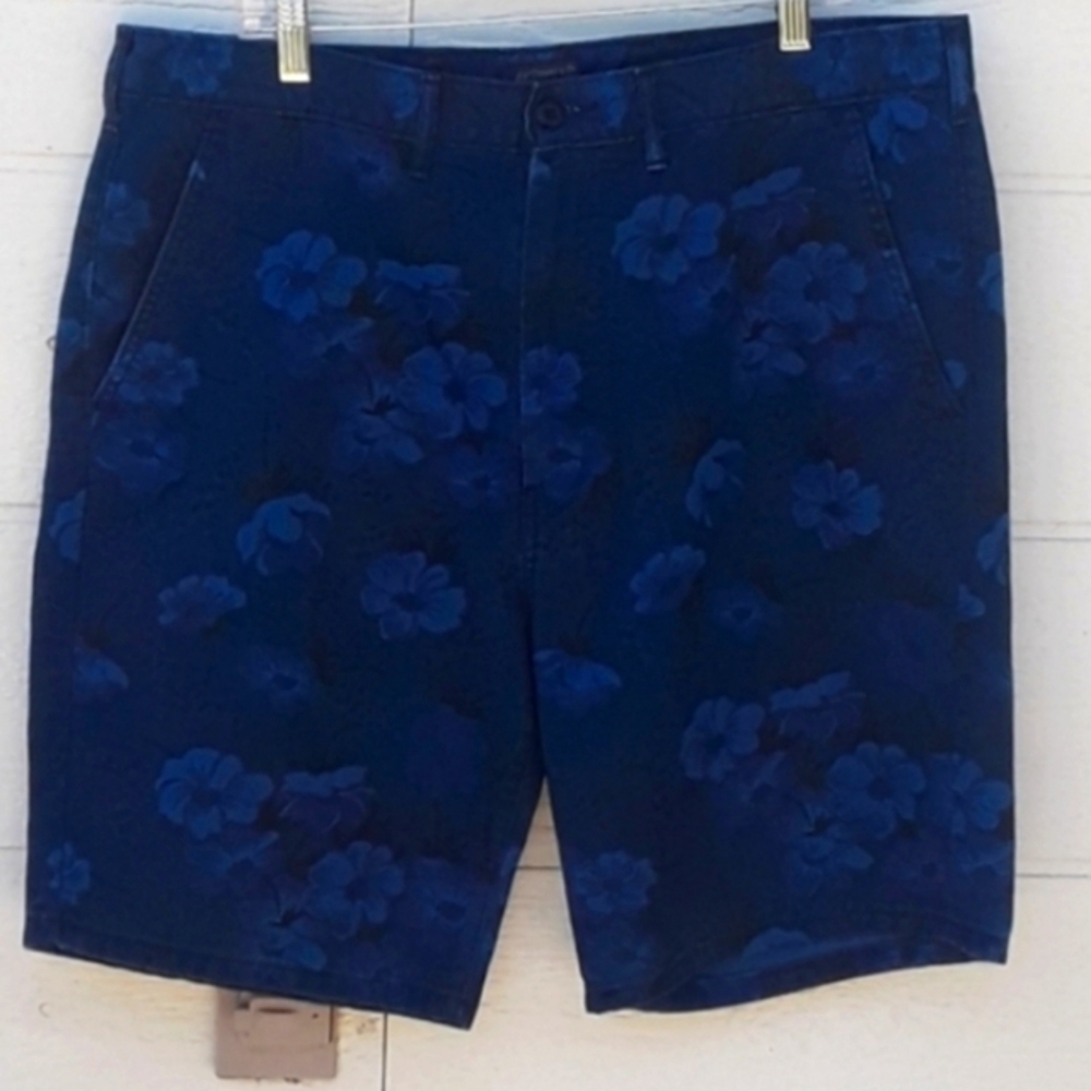 Levi's Blue Flat Front Shorts with Floral Pattern